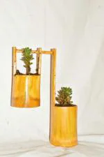 WATIKA CRAFT Wall Hanging Bamboo pots for Plants, Natural Bamboo Planter. Hanging pots for Plants