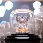 SILVERSPOT JEWEL 999 Pure Silver Raghavendra Swami Statue with Acrylic Base for Pooja, Gift, Car Dashboard