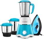 Moonstruck COMBO-3-JAR WITH IRON 750 W Juicer Mixer Grinder (MIXER/JUICER/GRINDER 3 jar with iron combo gift pack 750 watT | 3 Jars | Blue)