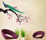 Decor Villa TREE WITH PEACOCK Wall Sticker & Decal (PVC Vinyl,Size-58 Cm X 48 Cm)