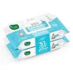Mother Sparsh 99% Pure Water Baby Wipes (40X2) Super Saver Travel Friendly Combo Pack