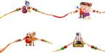 Kavim Kids RAKHI 23411 Plastic (PVC) Rakhi Set (Krishana,Selfi Wala Bhai,Pubg Bro, Motu Patlu 4 Set)