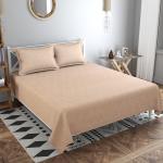 Bsb Home Valencia Collection 220TC Cotton Double Bedsheet And 2 Pillow Cover-Light-Orange