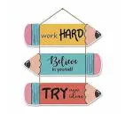 RIBBONTALES Hard Work Quotes Wall Frames - Hard Work Motivational Posters with Frame - Motivational Quotes Wall Framed Posters