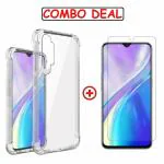 Kite Digital Oppo REALME XT Transparent Bumper Shock Proof Corner Soft TPU Silicone Flexible Back Case Cover and Premium Tempered Glass Screen Protector