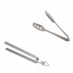 Chefkit Combo of Stainless Steel Roti Chimta Tong and Momo's Tong for Kitchen Use (Pack of 2) | Steel Chimta Chipya and Momos Tong , sweet tong for kitchen