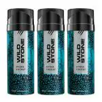 Wild Stone Hydra Energy Deodorants for Men, Long Lasting Men Body Spray, Pack of 3 (150ml each)