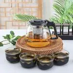 Paratparay Home Clear Glass Teapot With Removable Tea Infuser For Blooming And Loose Leaf Tea Pot And Tea Strainer 1000ml 2000ml Tea Cup