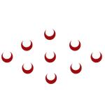 Comet Busters Moon Shaped Traditional Red Bindi (9mm) (BIN1028) Pack of 1