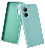 Mr Case Imported Soft Silicon Back Cover Case for Realme C33 | Microfiber Cloth Inside | Rubberised Material -Sky Blue