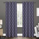 Amazures Purple Color Design 3D Digital Printed Polyester Eyelet Shilhouette Curtain - 4 x 7 feet