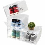 KEEKOS Plastic Stackable Shoe Storage Organizer Box