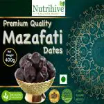 Nutrihive Filled with Health Premium Mazafati Dates 100% Natural Mazfati Khajoor Dry Fruits Khajur Black Dates, Wet Dates (400 g)