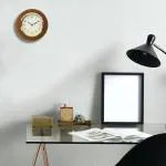 eCraftIndia Brown Wooden Frame Circular Dial Analog Wall Clock