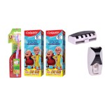Colgate ortho Brush Slim soft Toothbrush+Colgate Kids Anticavity Motu Patlu Toothpaste (6+ years),Bubble Fruit Flavor 80g,(Pack Of 2)+ Free wall mount automatic toothpaste dispenser