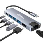 Verilux 6 in 1 USB C Hub,Type C Hub with 4K HDMI Output