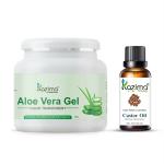 KAZIMA Aloe Vera Gel Raw And Castor Oil (Combo Of 2)
