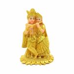 pujaNpujari Porcelain Radha Krishna Murti Idol Showpiece on Lotus, Standard, Multicolour, 1 Pc