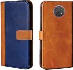 Clickaway Dual Tone Leather Finish Flip Cover for Nokia G10 Inside Pockets & Inbuilt Stand Wallet Style Back Case Magnet Closure (Dual Shade)