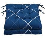 Kuber Industries Blue Comfortable And Soft Square Chair Pad Cushion (Pack Of 2)