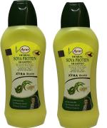 Ayur Herbal Soya Protein Shampoo (500 ML x 2) Pack of 2||Free Neem Tulsi Soap 75GM With Each Pack