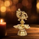 ARTVARKO Handmade Bird Peacock Traditional Hanging Bell Diya Oil Lamp - 5 inch