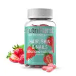 NUTRIBURST Hair, Skin & Nails Gummies,Natural Strawberry Flavour,60 Gummies