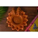 Haus Fabula Terracotta Handcrafted 11 Oil Diya, Subha-Labh Diya for Pooja décor Navaratri Diya and Diwali Diya
