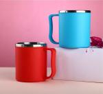 Skymoon Kitchenware Multicolor Double Wall Insulated Steel Plastic Coffee Mug 200 ml (2 pcs)