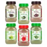 Glow Lush Organic Amla, Reetha, Shikakai, Bhringraj, Hibiscus & Neem Powder(150g Each)