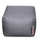 Style Homez ORGANIX Collection, Square Poof Bean Bag Ottoman Stool Large Size Grey Color in Organic Jute Fabric, Cover Only