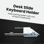 AKMOSYS Metal White Keyboard Drawer Tray with Heavy Duty Telescopic Channel(White with Mouse Tray)