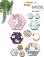 SAF Set Of 11 Hexagon Shape Unicorn Theme Wall Hanging For Home Decor Pack of 11 (Multicolor)