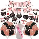 Zyozique 47 Pcs Bachelorette Party Decorations Kit, Bridal Shower Party Supplies & Bride To Be Decoration Banner, Sash, And Photo Booth Props With Bal