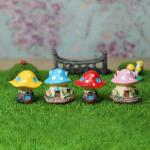 Wonderland Multicolor Plastic Mushroom House Miniatures - 45.0 x 45.0 millimeters (Set of 4)