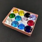 Kebica Stationery Multicolor Glass Diamond Paper Weight (Pack Of 4)