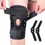 Skudgear Adjustable Compression Knee Brace Hinged Knee Support Open Patella Wrap for Knee Pain Joint Relief | Black