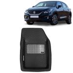Kingsway 4.5D 5D Car Floor Foot Tray Mats for Maruti Suzuki Baleno 2022 Onwards Model, Black Color, Top Notch PVC, Complete Set of 3 Piece