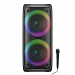 ZEBRONICS Zeb-PSPK 15 (Barrel 200), Karaoke, RGB lights, TWS, Wired Mic, 40 W Bluetooth Party Speaker (Black, Stereo Channel)