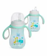Mee Mee Bite Resistant Soft Spout Sipper Cup for Infant | Anti Leak-Lock System | Twin Handle for Better Grip -300 ML (Blue)