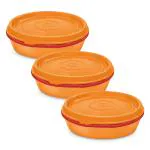 Milton Microwow Inner Stainless Steel Lunch Container, Set of 3, 200 ml Each, Orange | 100% Leak Proof | Microwave Safe | BPA Free | Dishwasher Safe | Easy to Carry | Air Tight
