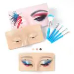 KA CAYLA Makeup Practice Face Board, 3D Reusable Silicone Makeup Mannequin Face & 5PCS Makeup Brush