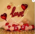 MANSAA M62 Party Decor Lights | 3 Meter 30 LEDs | Yellow Color | Love Foil Balloon | Photo Clip Lights | Room Decor