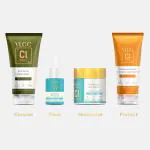 VLCC Clinic Acne Control Regime - Anti Acne Face Wash 150ml+ProRescue Micro Serum 100ml+ProRescue Bio Cream 100g+De Tan SPF 50 Sunscreen Gel 100g