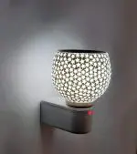PLEXELLA Ceramic Glass Electric Kapoor Dani With Night Lamp / Aroma Oil Diffuser Cum Night Lamp /kapoor dani electrical/kapoor dani diya/electrical camphor diffuser/Premium Elegant Fragrance Incense Burner with Switch