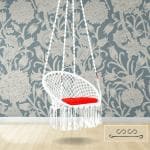 Swingzy Premium White Round Shape Swing Chair Hanging Hammock Chair for Home 77 x 66 x 182 cm