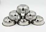 SHLINCO Steel Bowl 6 Pcs Set - Big 250 ml Stainless Steel Veg Bowl Vati Katori Serving Dish Steel Serving Bowl (Silver, Pack of 6)