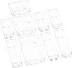 INKULTURE Drawer Organizer Storage Bins With Various Size for Kitchen, Office, Bathroom, Vanity Makeup Organiser | Set of 09 Pcs | Clear, Acrylic