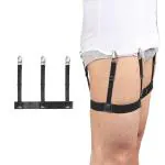 SHIVAAY Shirt Stays For Men, Shirt Holder For Men, Adjustable Elastic Shirt Garter Securing Position With Non-Slip Locking Clamps, Shirt Stay For Businessmen, Inshirt Holder For Men (Black)