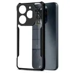 Fashionury Ultra-Hybrid Crystal Clear Back Cover Case for Tecno Spark Go 2024 | Total Camera Protection | Shockproof Design | Transparent Back (PC & TPU) Tecno Spark Go 2024 (Black Bumper)
